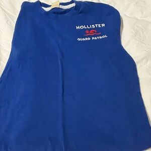 Blue and white long sleeve Hollister shirt